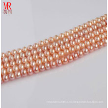 7-8мм розовое полутоновое пресноводное жемчужное ожерелье